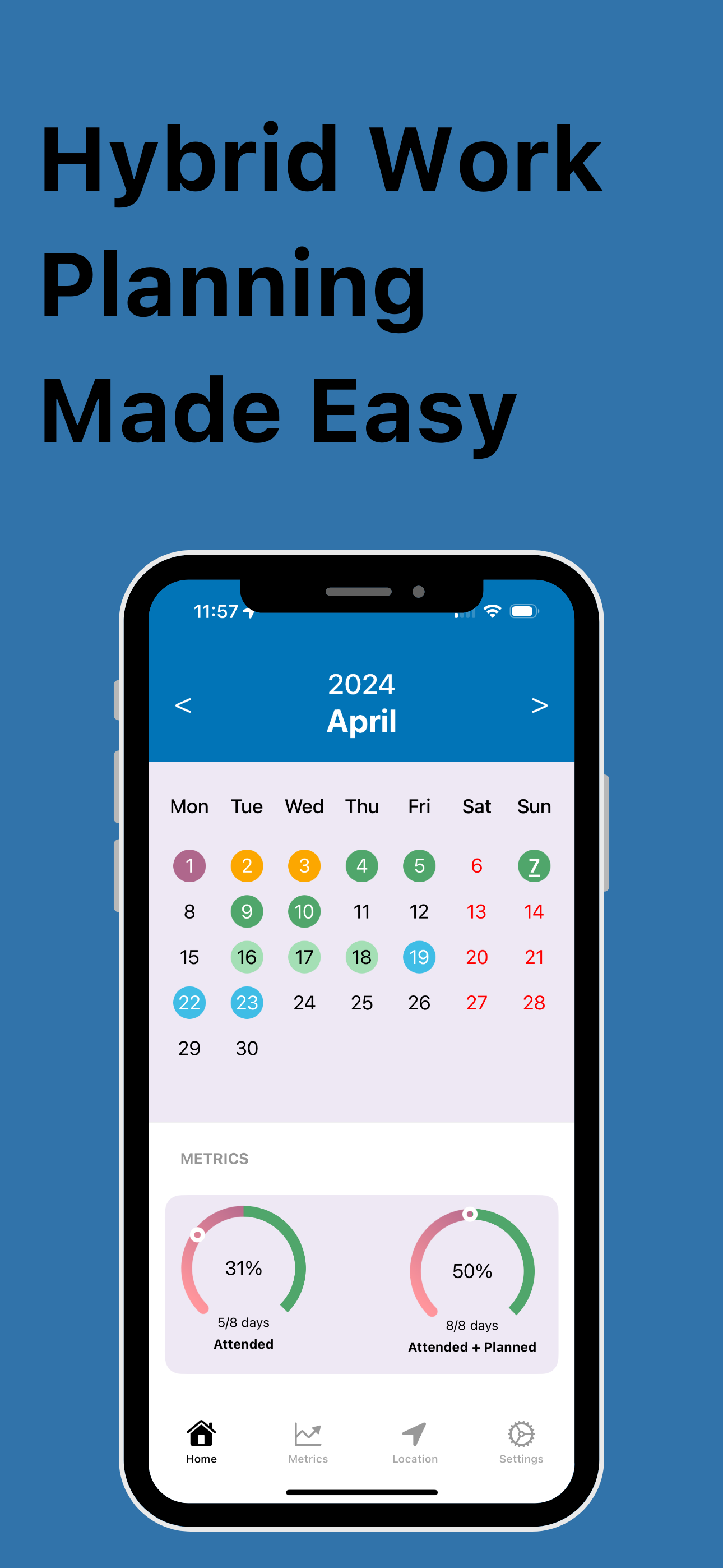 hybrid-work-planner screenshot